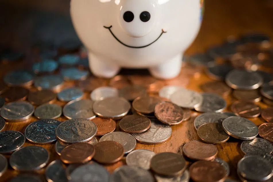 Piggy Bank with coins