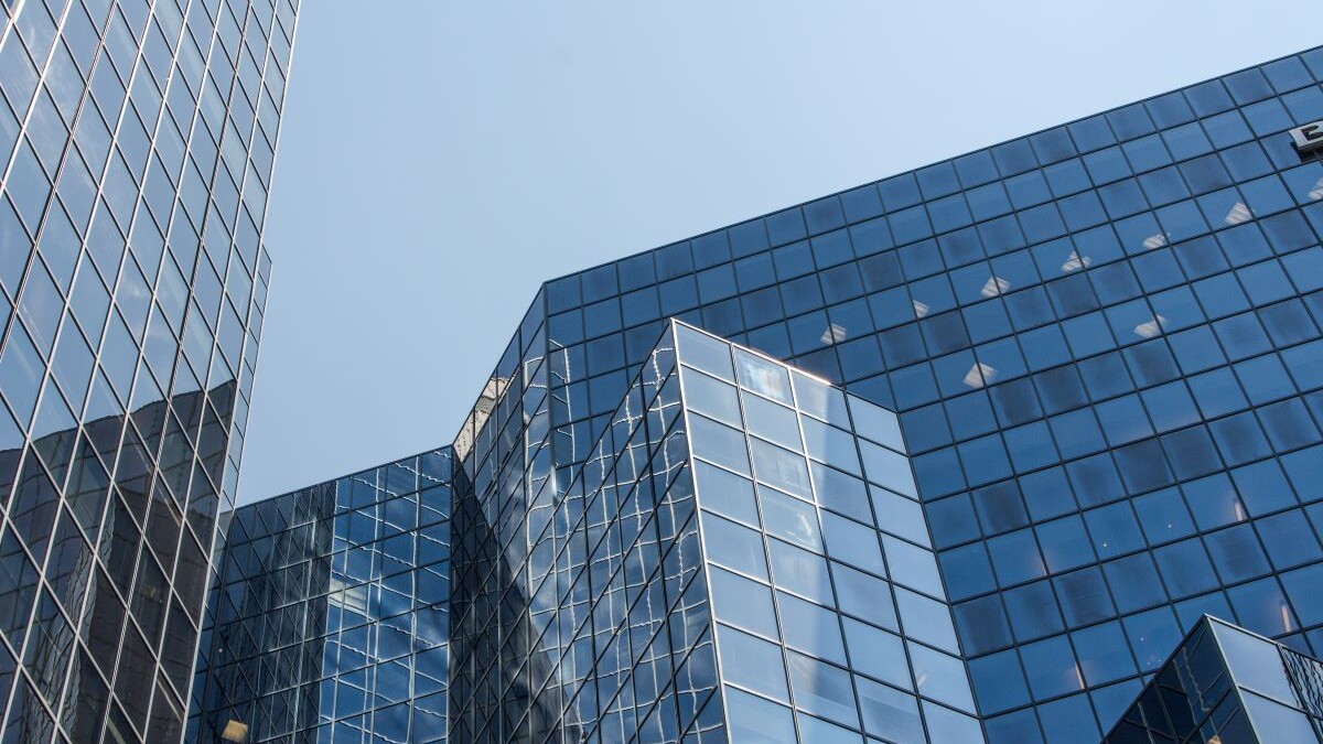 Windows of Skyscraper Business Office, Corporate building