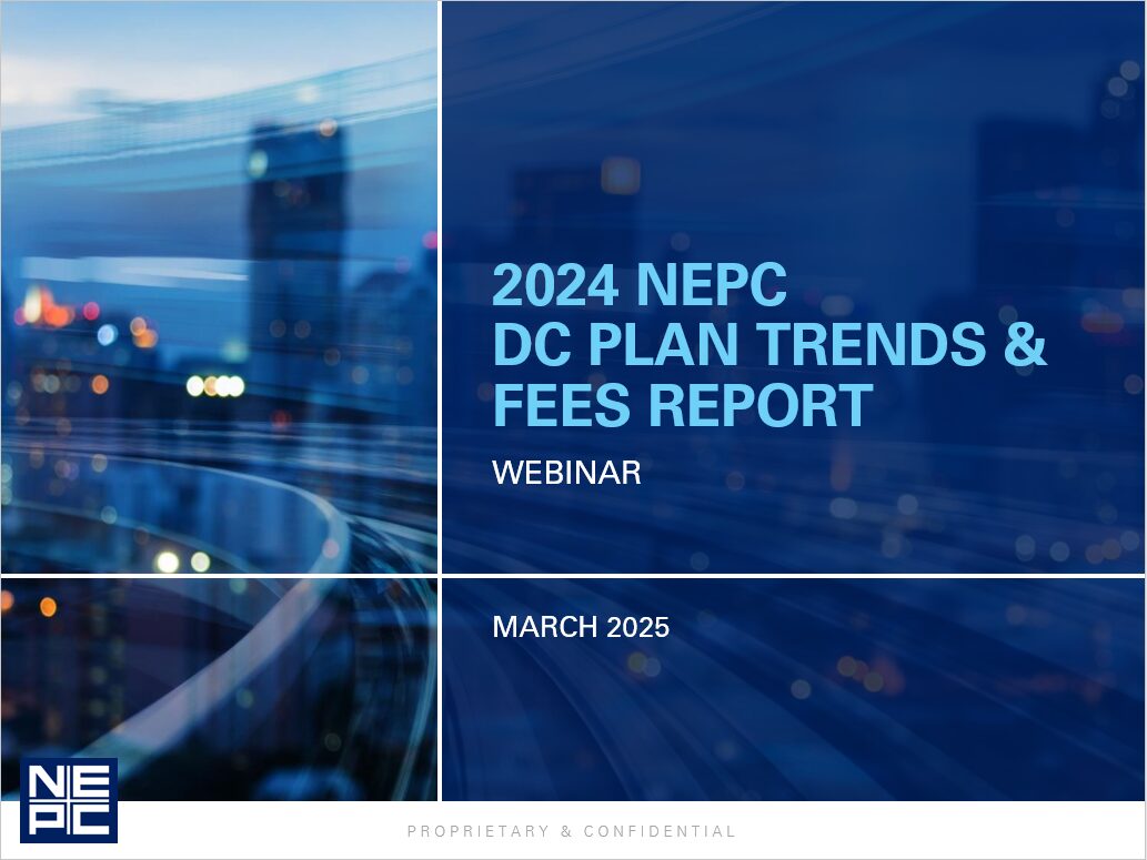 title slide with text: "2024 DC Plan Trends & Fees Report"