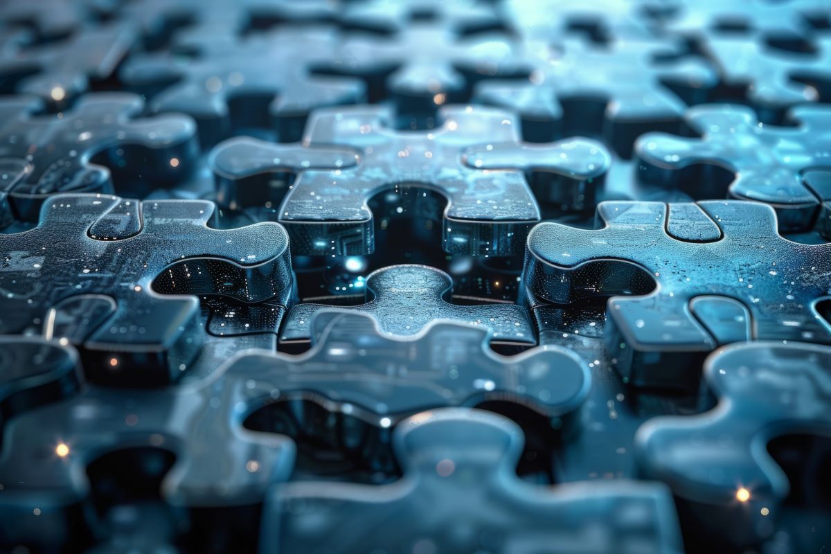 image of blue puzzle pieces laid on top of one another